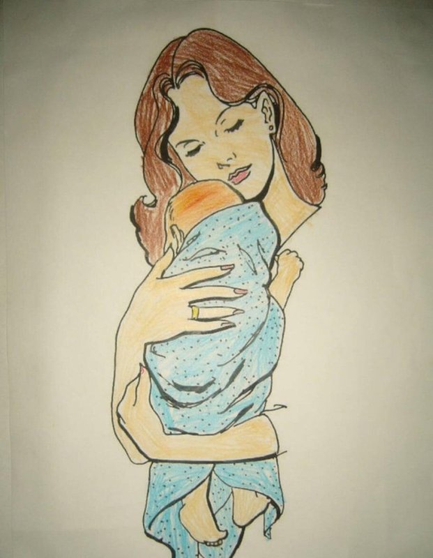 Рисунок мамы для срисовки