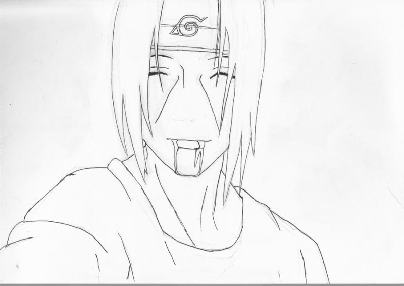 рисунки аниме наруто итачи легко