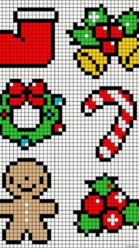 новогодние рисунки по клеточкам