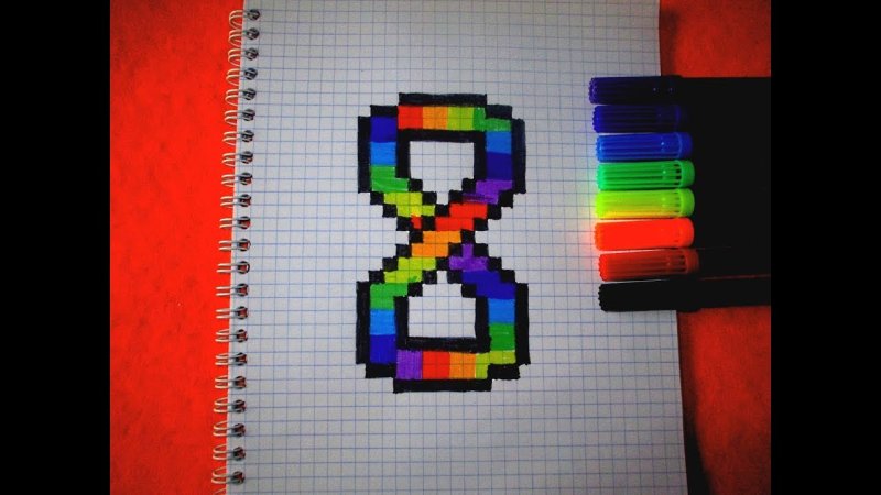 Рисунки по клеточкам радужные