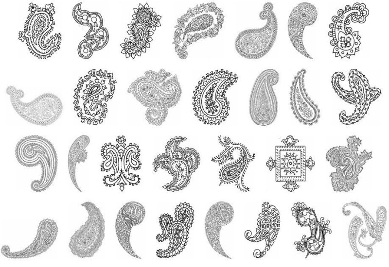 Индийский орнамент огурец пейсли