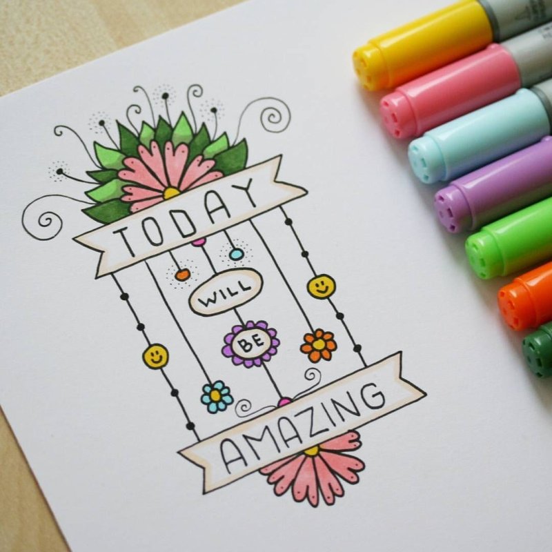 Рисунок легкий фломастером