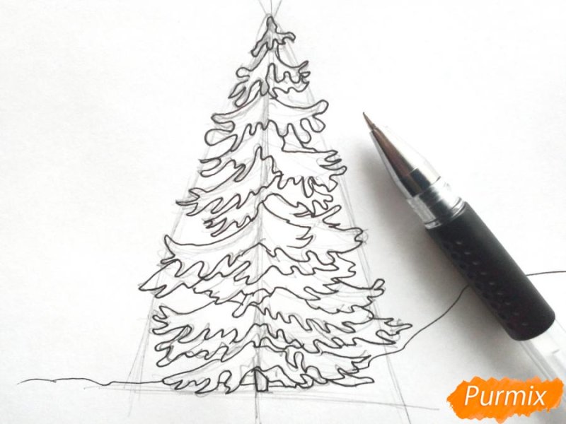 срисовывать елку крутую