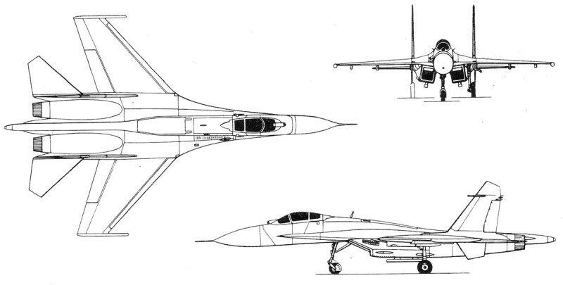 Су-35 истребитель вид сбоку
