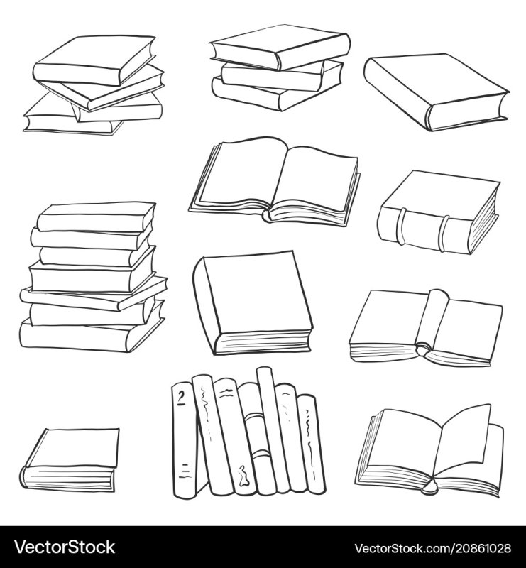 Стопка книг раскраска