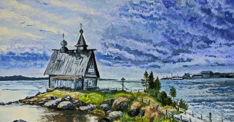 Карельский пейзаж рисунок