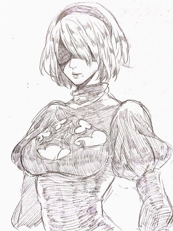 2b NIER Automata скетч