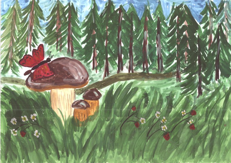 Рисование для детей лес