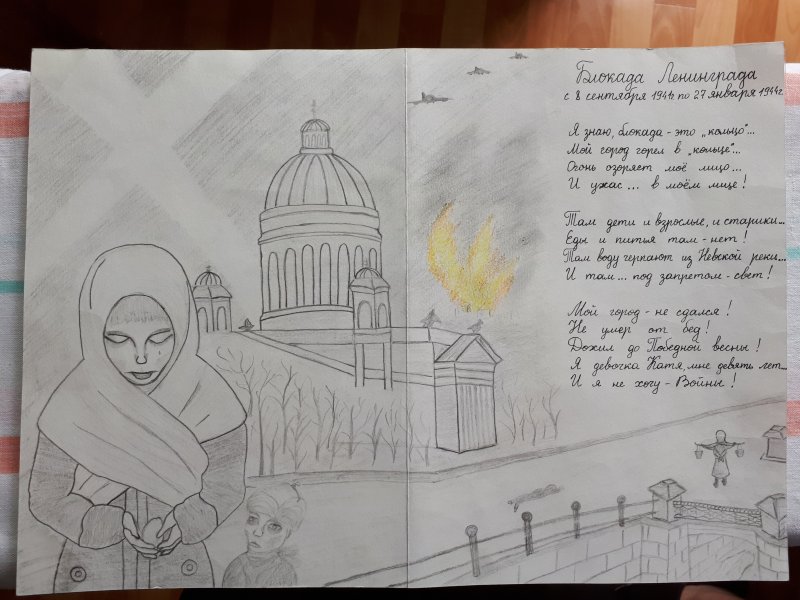 Блакада Ленинграда 3 класс рисунок