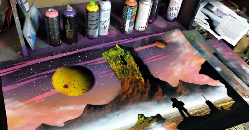 картины баллончиками с краской