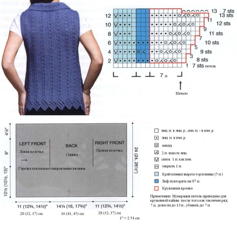 Как вязать безрукавку спицами для женщин 48-50 размер