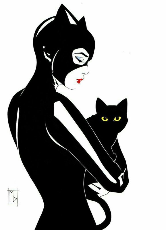Женщина кошка рисунок