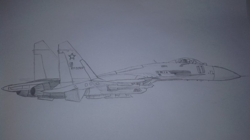 Рисунок самолета Су-27