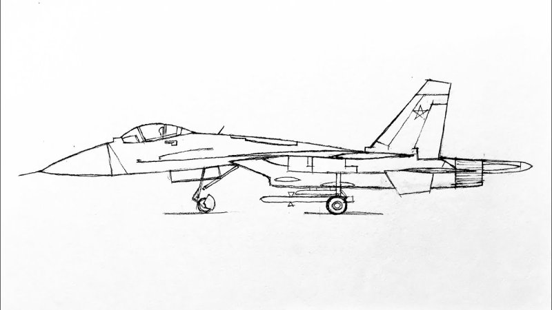 Рисунок самолета Су-27