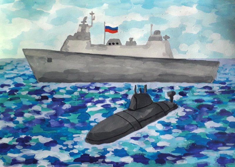 Рисунок на тему военно морской флот