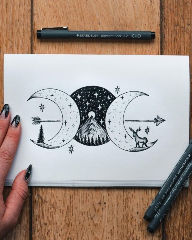 Чёрная ручка для рисования
