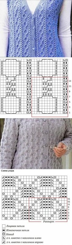 Легкие спицами для жилетки