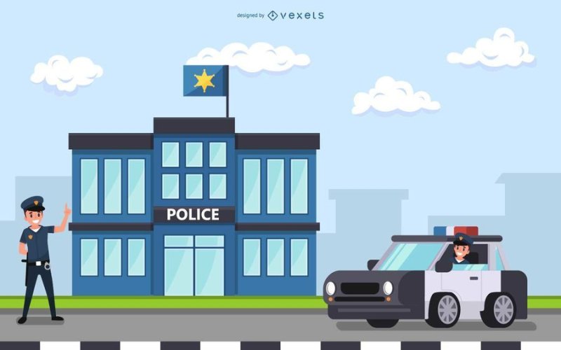 Полицейский участок мультяшная