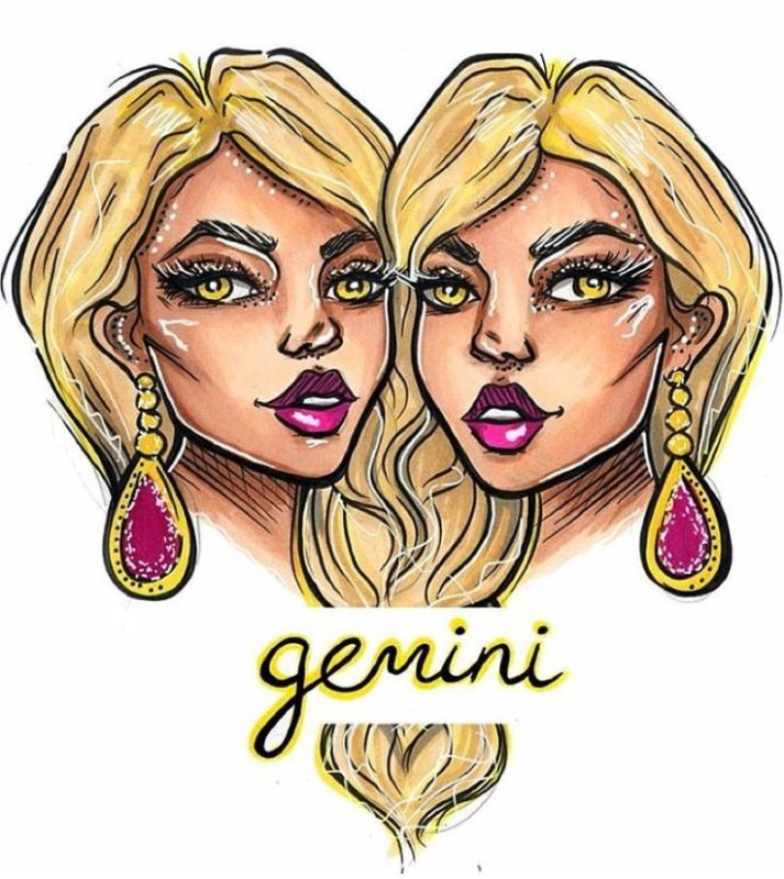 Близнецы знак зодиака рисунок