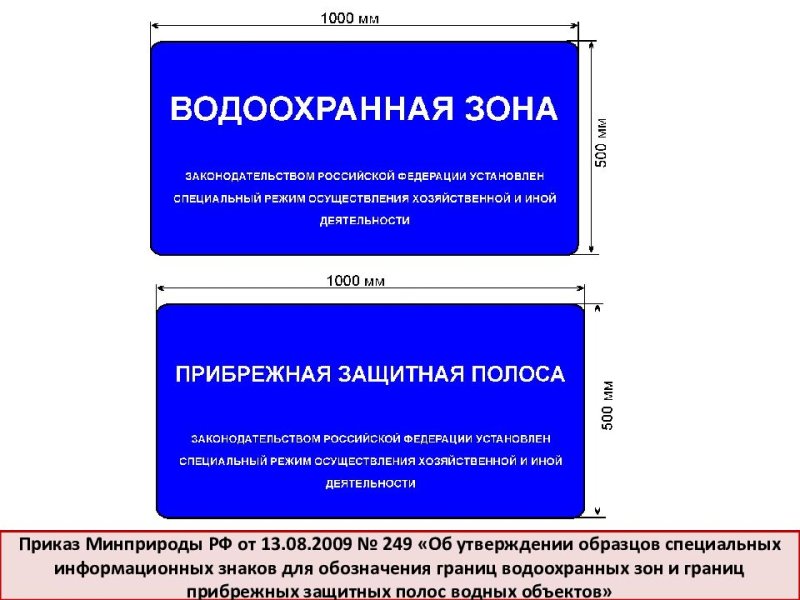 Водоохранная зона обозначение