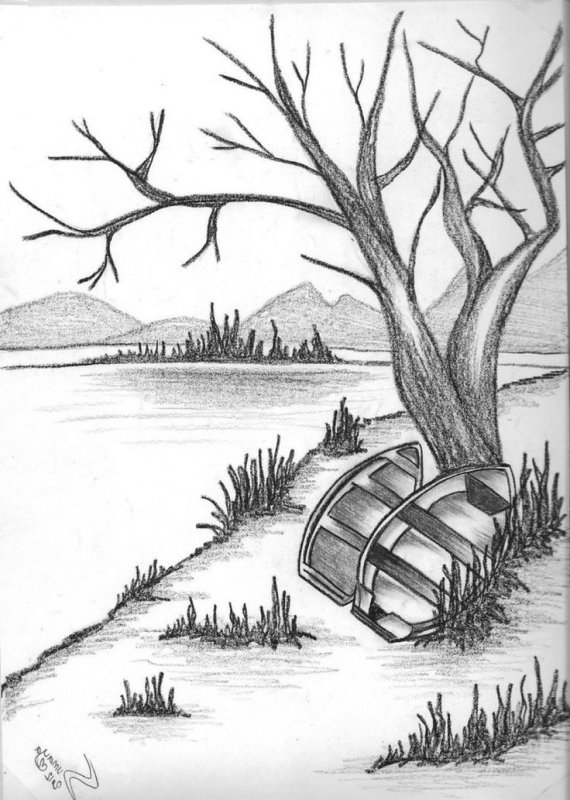 Рисунки для срисовки природа