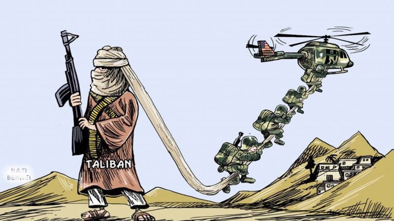 Бегство США из Афганистана карикатуры