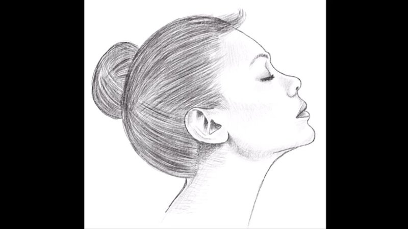 Лицо в профиль рисунок карандашом