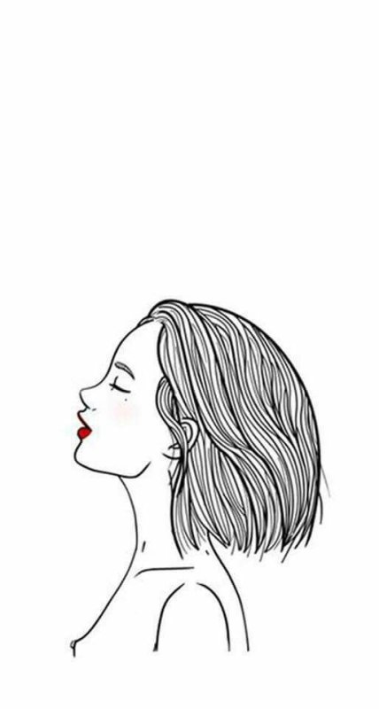 Девушка в профиль рисунок