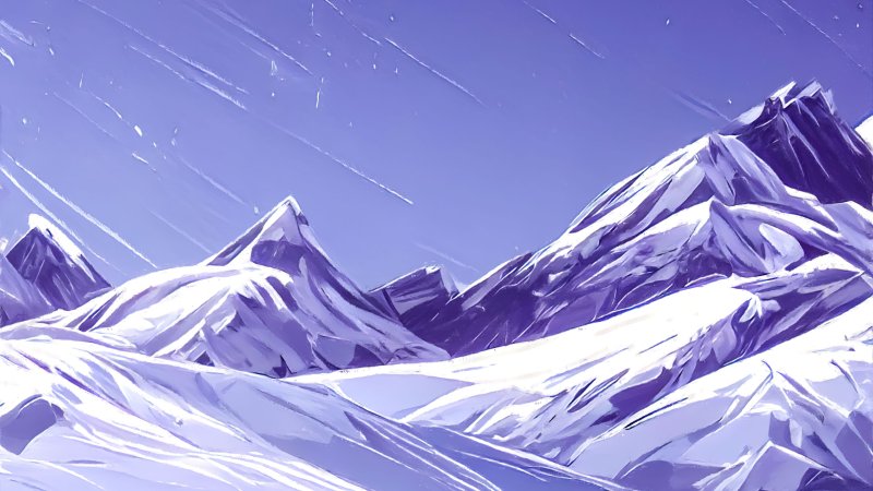 Снежные горы арт