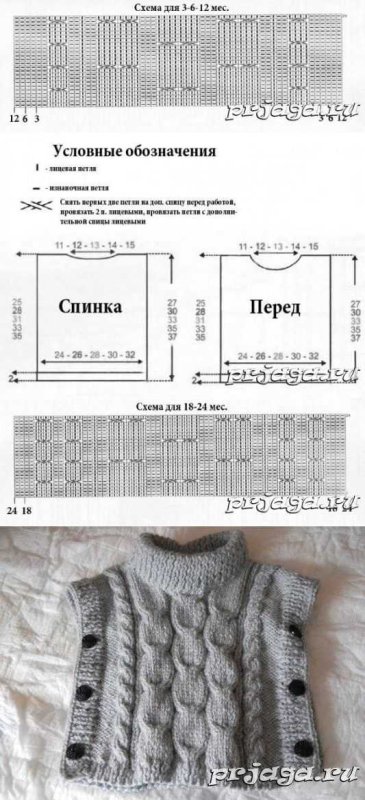 Жилет для девочки спицами схемы