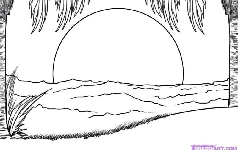 раскраска пейзаж