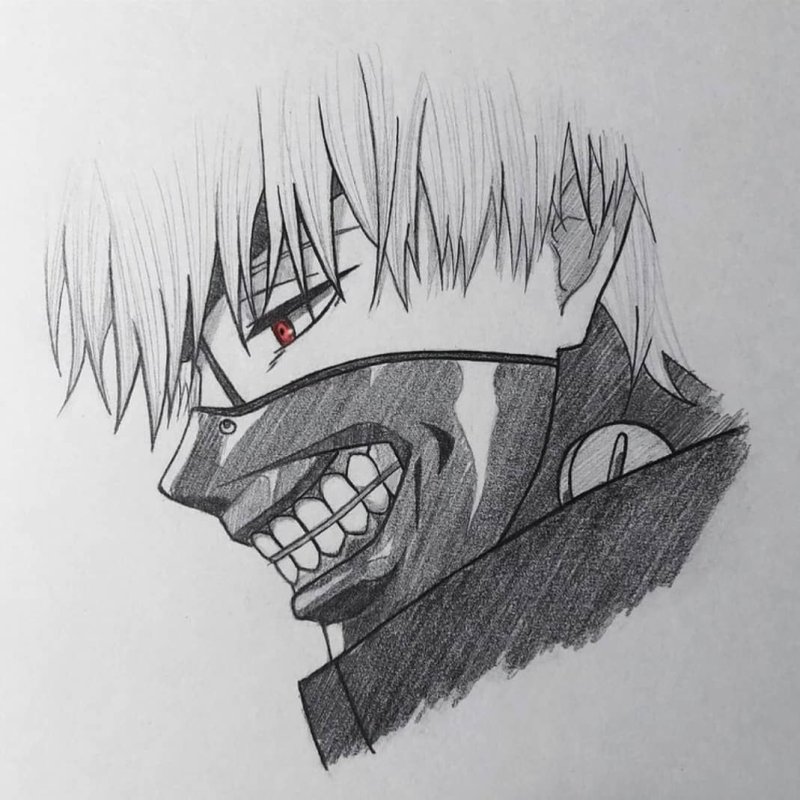 Гуль Канеки рисунок