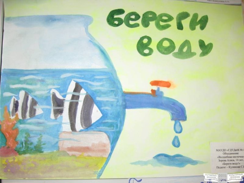 Рисунок на тему береги воду