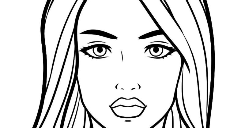 Лицо девушки раскраска