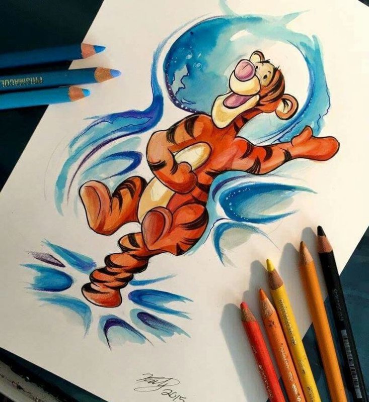 Яркие рисунки фломастерами