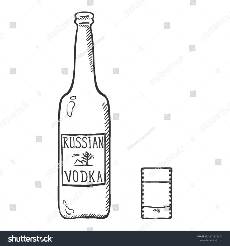 Нарисованная бутылка водки
