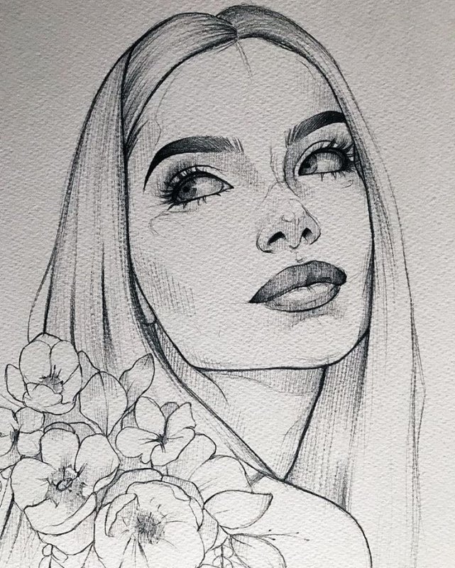 Рисунок девушки карандашом