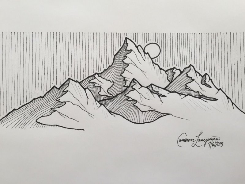 Горы рисунок