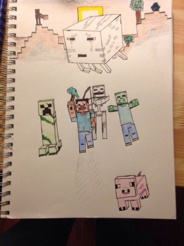 рисунки майнкрафт для срисовки