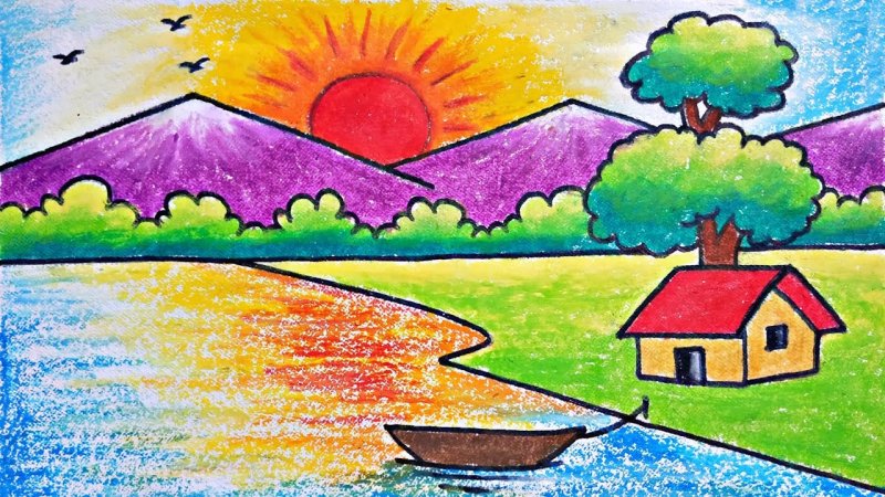 Пейзажи для детей легкие