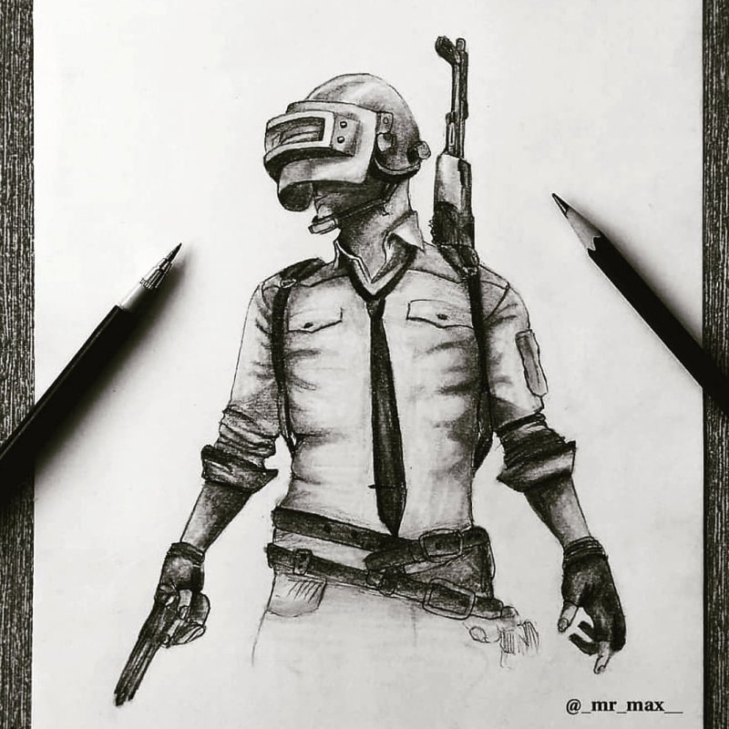 ПАБГ нарисовать карандашом