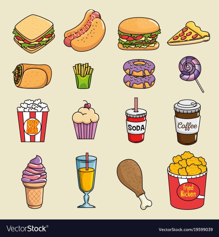 Наклейки для срисовки еда