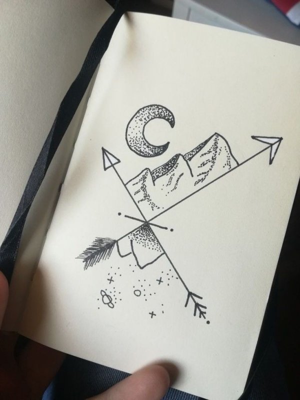 Рисунки черной ручкой