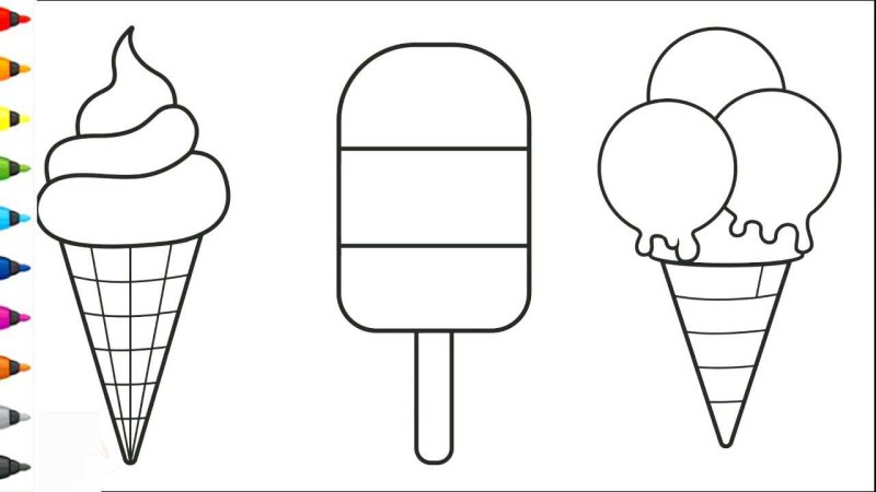 лёгкие рисунки мороженое