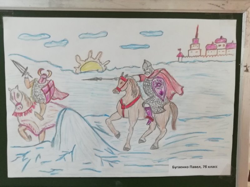 александр невский ледовое побоище рисунок