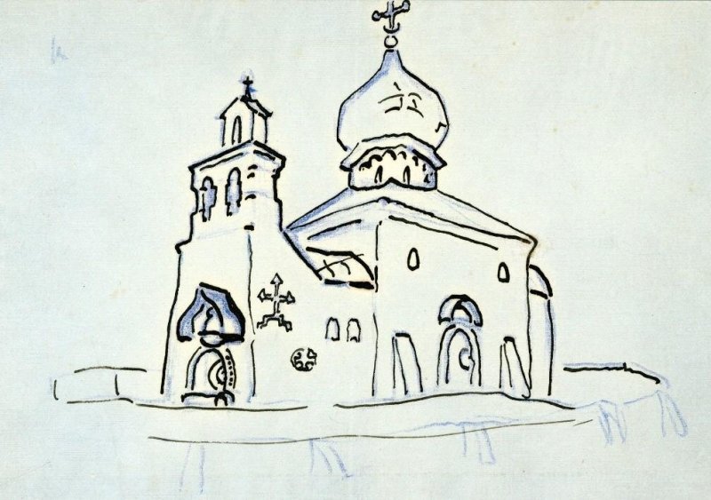 Валаамский монастырь рисунок
