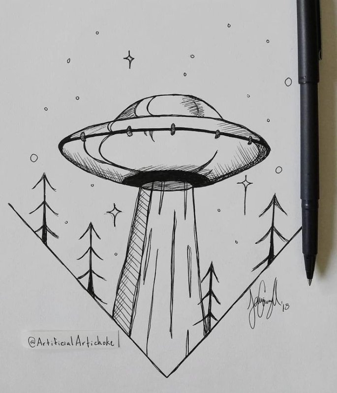 Рисунок космоса карандашом для срисовки