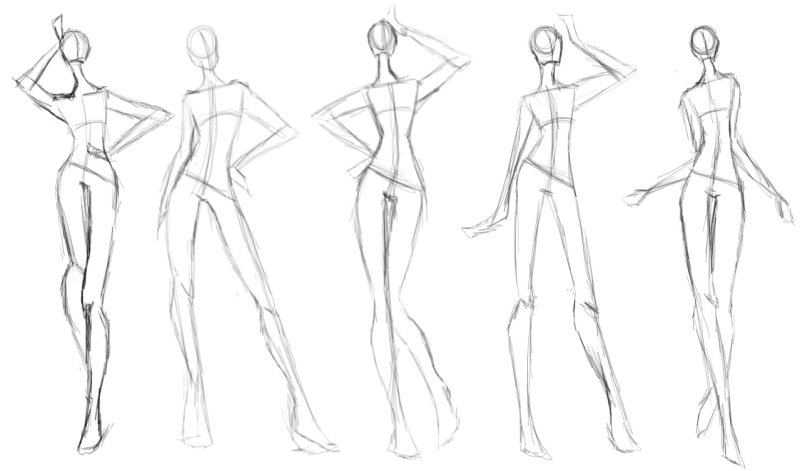 Позы для рисования моделей одежды