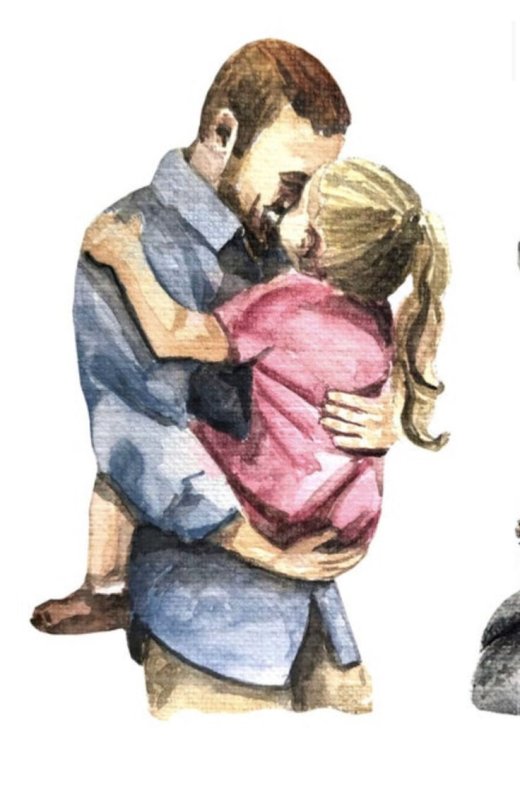 Зарисовка папа и дочка