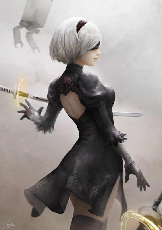 Косплей 2b из NIER Automata